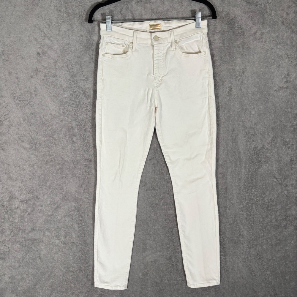 Mother High Waisted Looker Skinny Jeans Whipping The Cream Off-White Size 29
